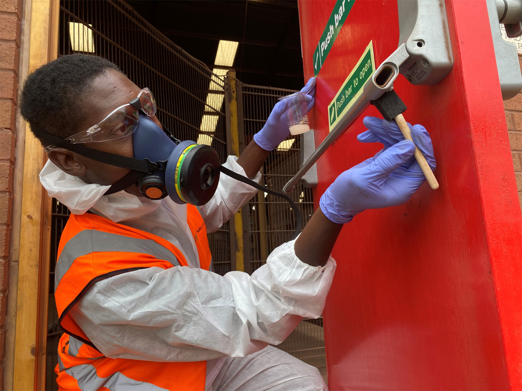 Touchpoint Shield emergency door coating